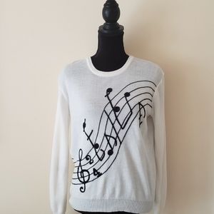 💕 Vintage Shirlee Designs Music Note Sweater